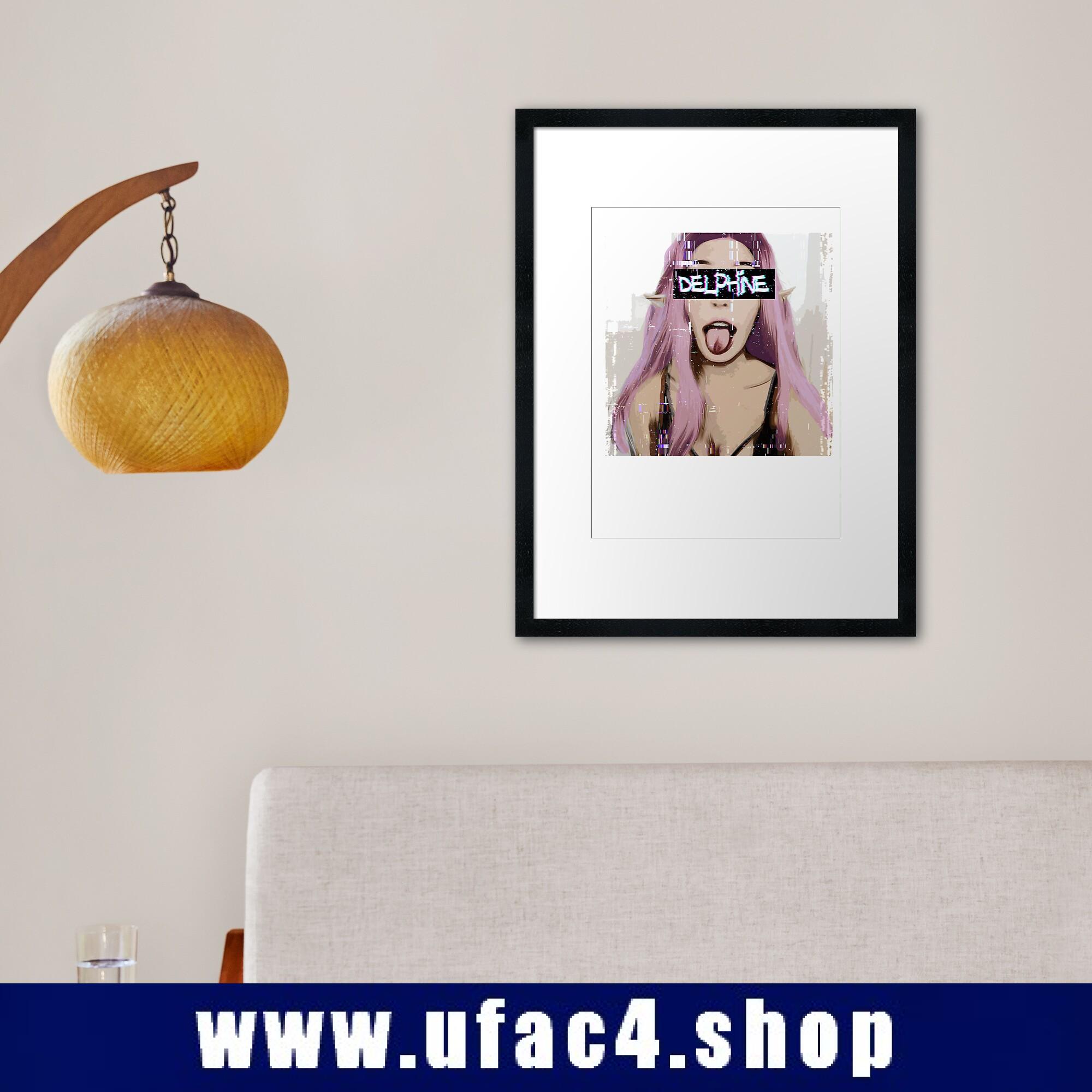 Belle Delphine Glitch Framed print Premium Merch Store