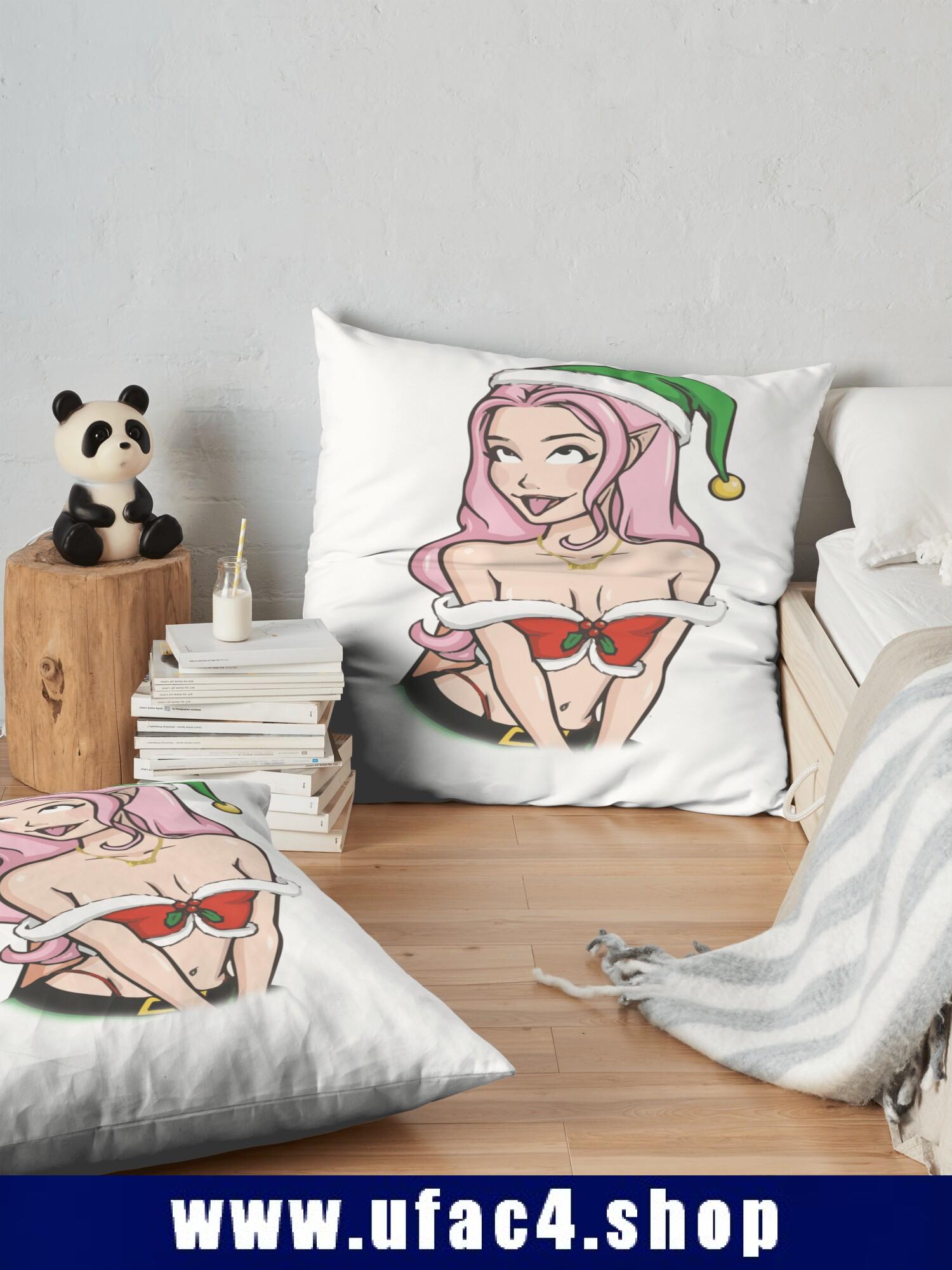 Xmas Belle Delphine Throw Pillow Premium Merch Store