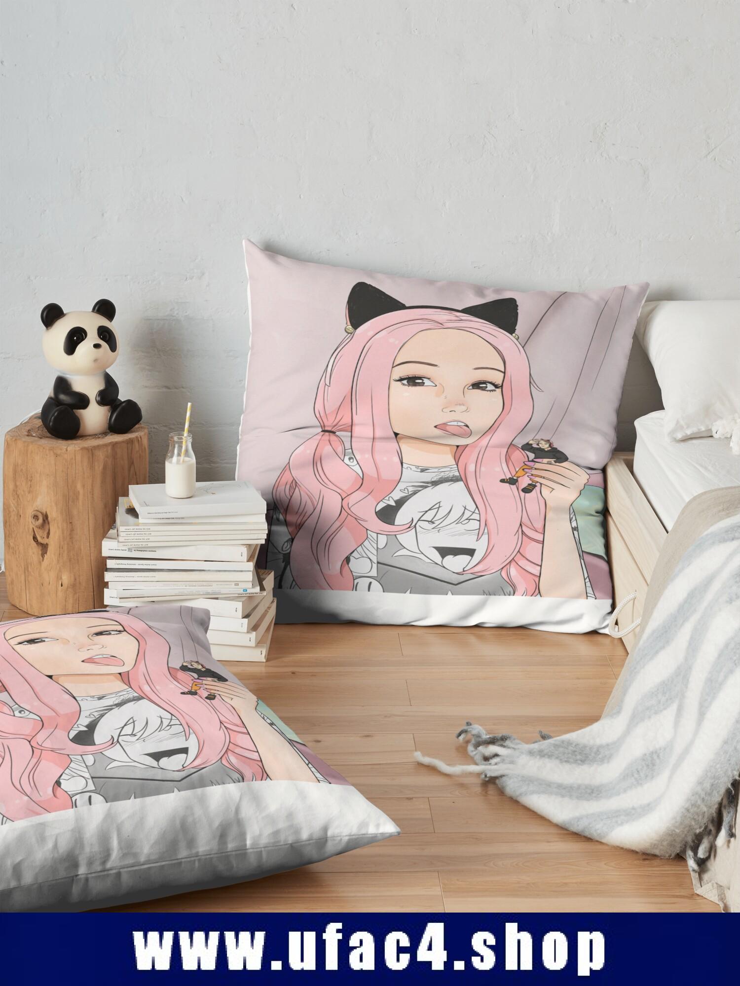 Cute Anime Belle Delphine Throw Pillow Premium Merch Store