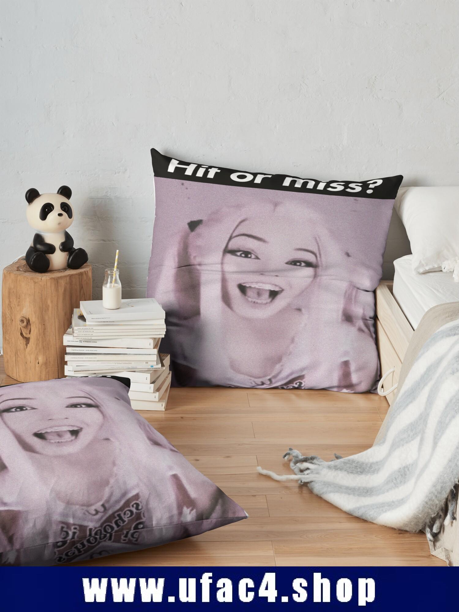 Hit Or Miss Belle Delphine Throw Pillow Premium Merch Store