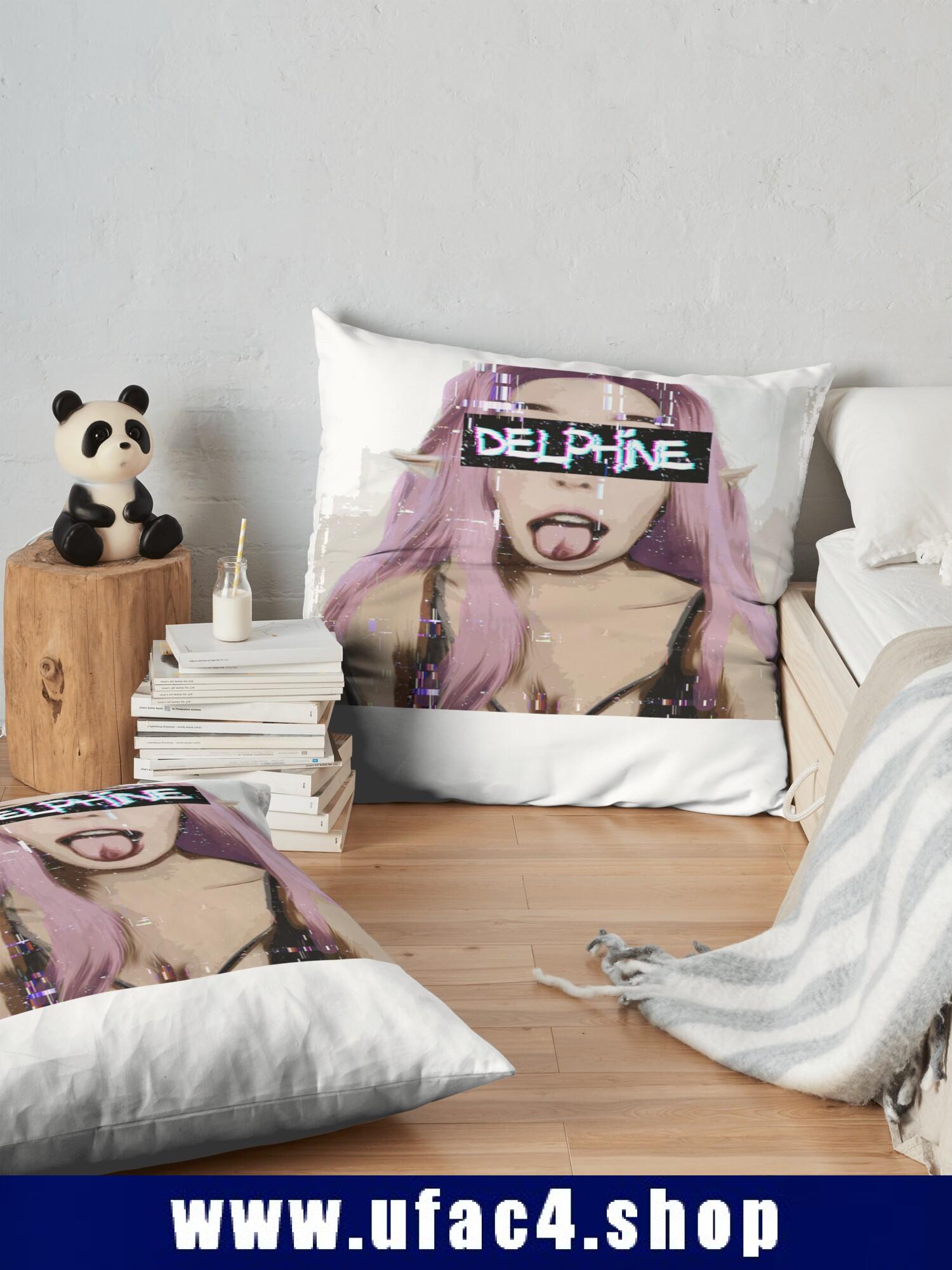 Belle Delphine Glitch Throw Pillow Premium Merch Store