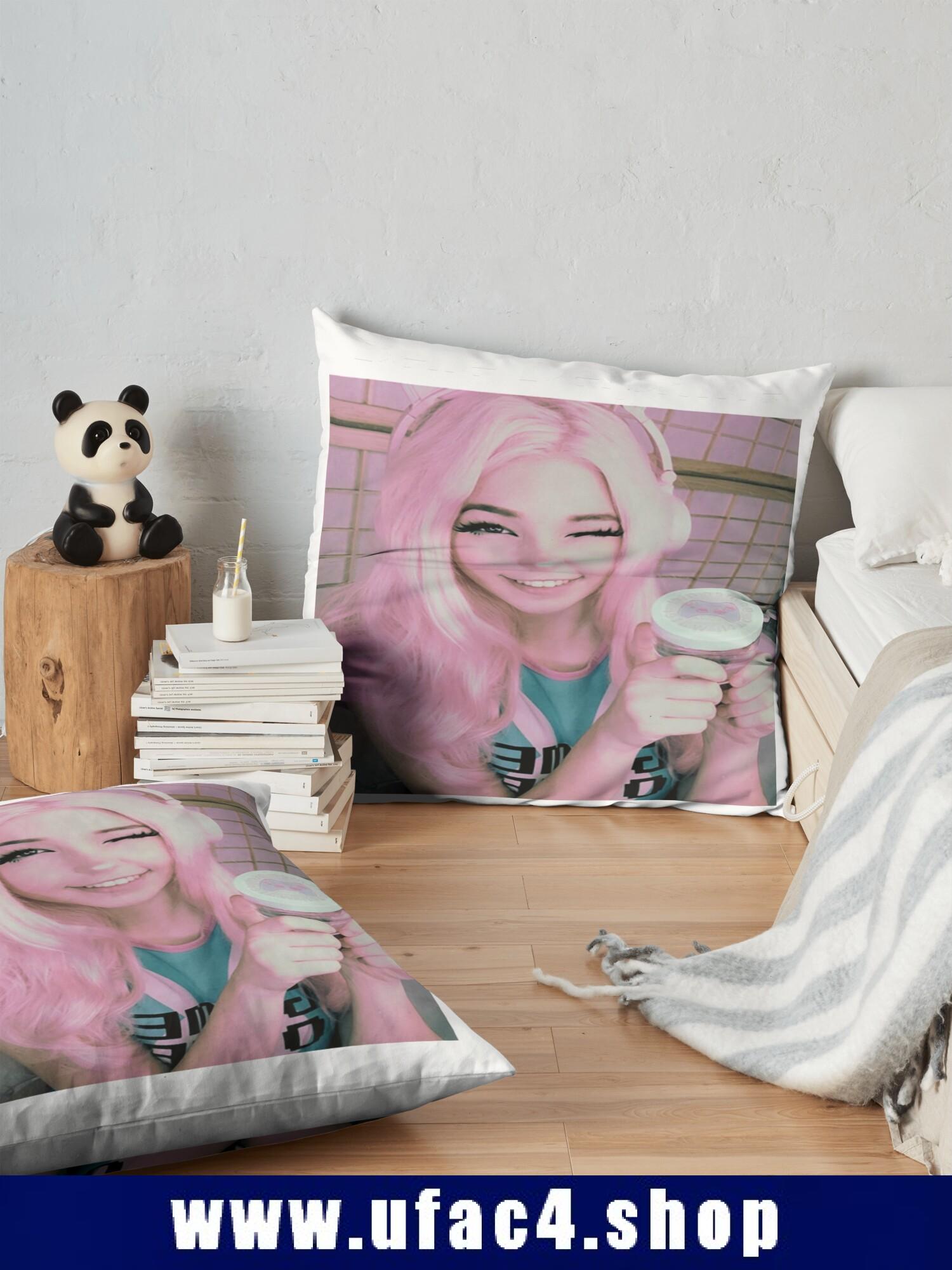 Belle Delphine Blink Throw Pillow Premium Merch Store