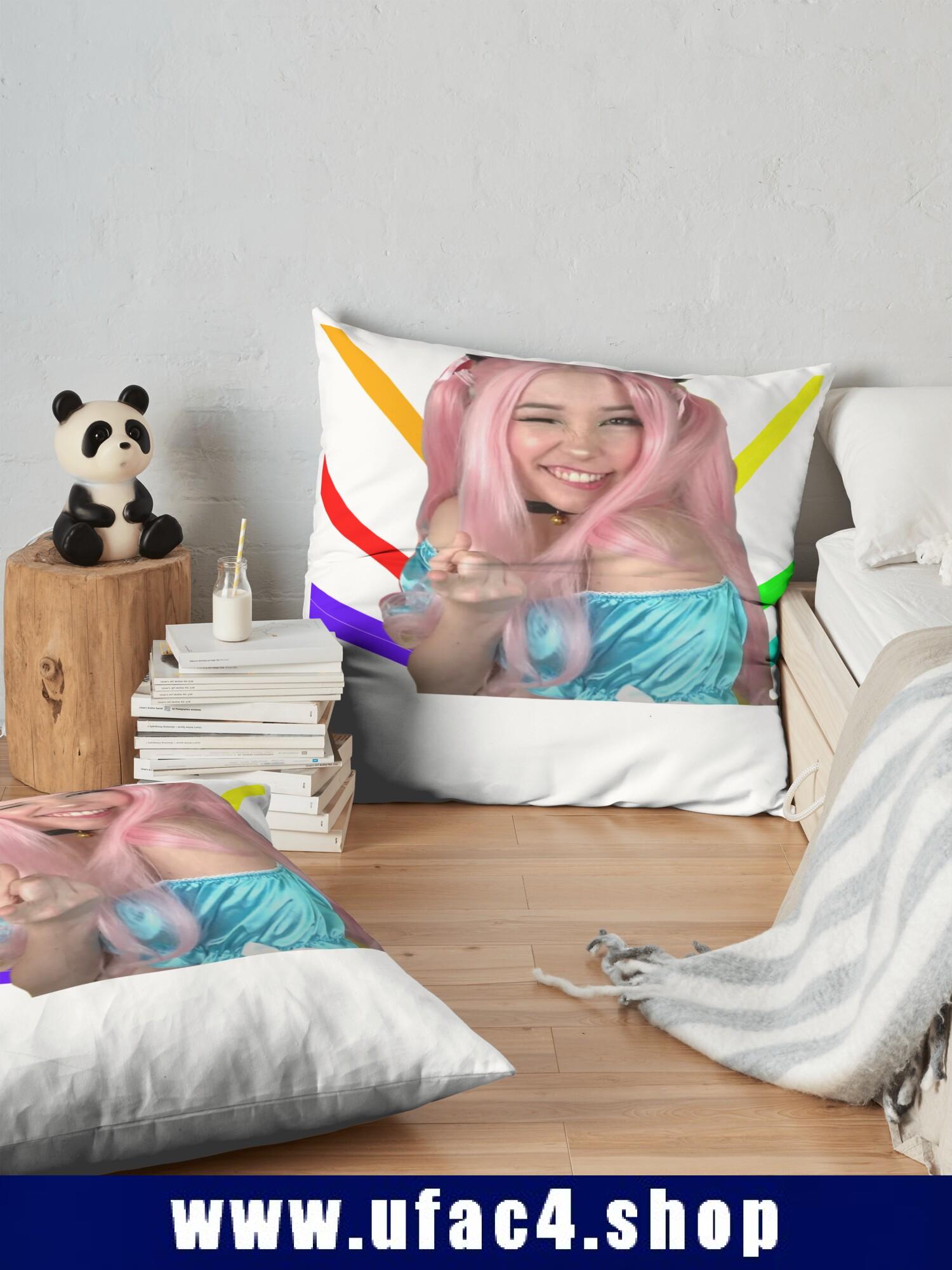 Belle Delphine Pointing Throw Pillow Premium Merch Store